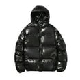 thumbnail image 1 of YLSDY Men's Bubble Coat Winter Down Jacket Hooded Warm Thickened Outwear Coats Plus Size Windproof Puffer Jacket Black XXXL, 1 of 4