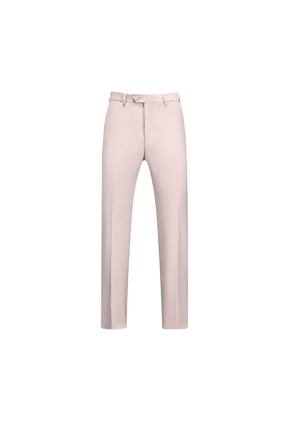 Men's Business Suit Pants Flat Front Dress Pants with Belt Loops Zip Fly Multiple Colors Beige XXXXXXL