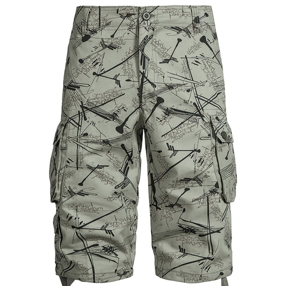 YLSDY Men's Cargo Tactical Shorts Camo Mountaineering Cropped Knee Length Pants Summer Hiking Baggy Cotton Work Shorts Big and Tall Outdoor Daily Going Out Casual Shorts Gray S