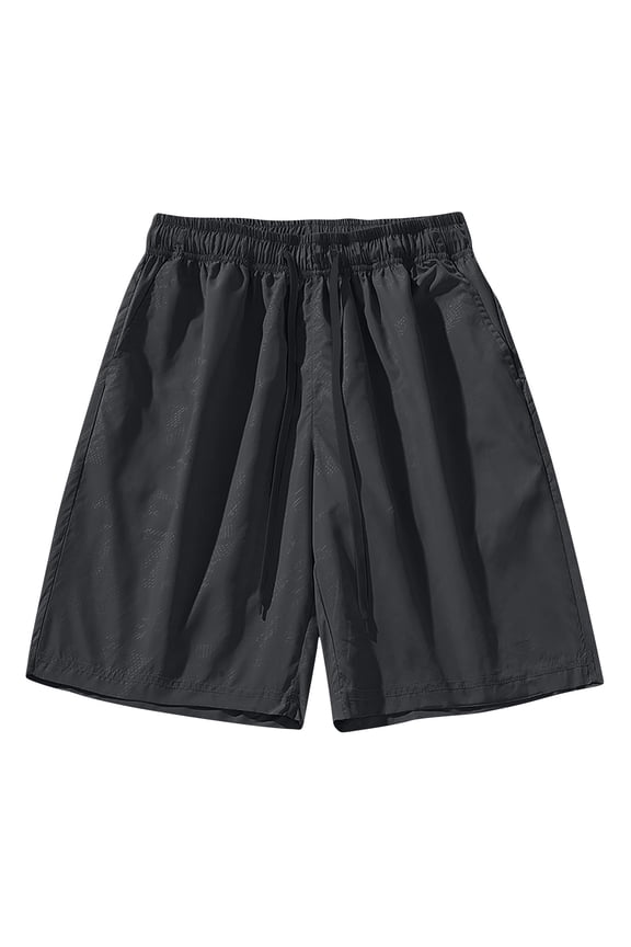 Men's Casual Beach Shorts Quick Dry Stretch with Pockets Lightweight Athletic Outdoor Running Gym Hiking Summer Short Black L