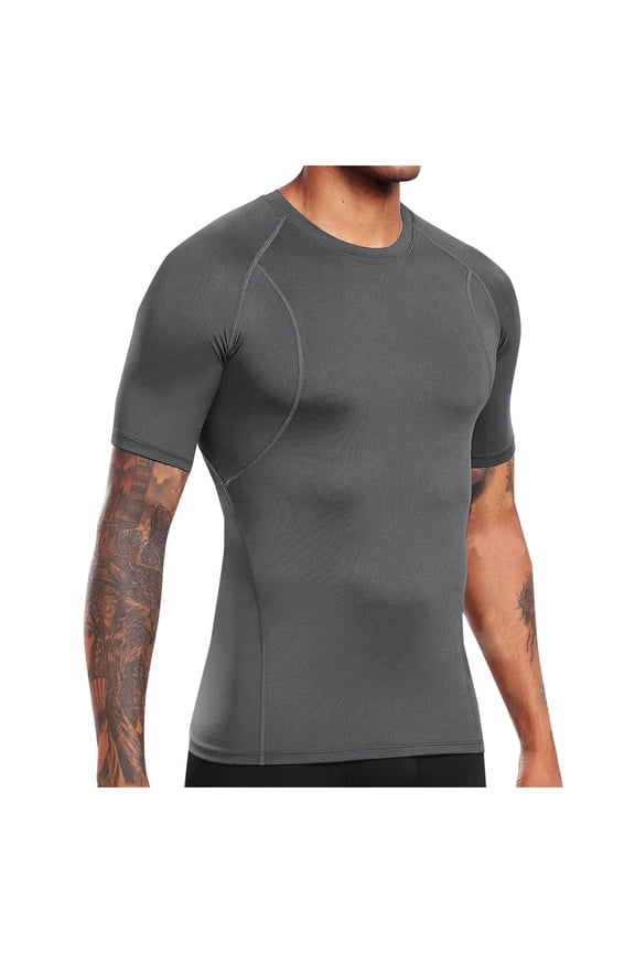 Men's Casual Button Down Tees, Summer Short Sleeve Tropical Beach Vacation T-Shirts Loose Fit Comfy Cool Tops Gray XXXL