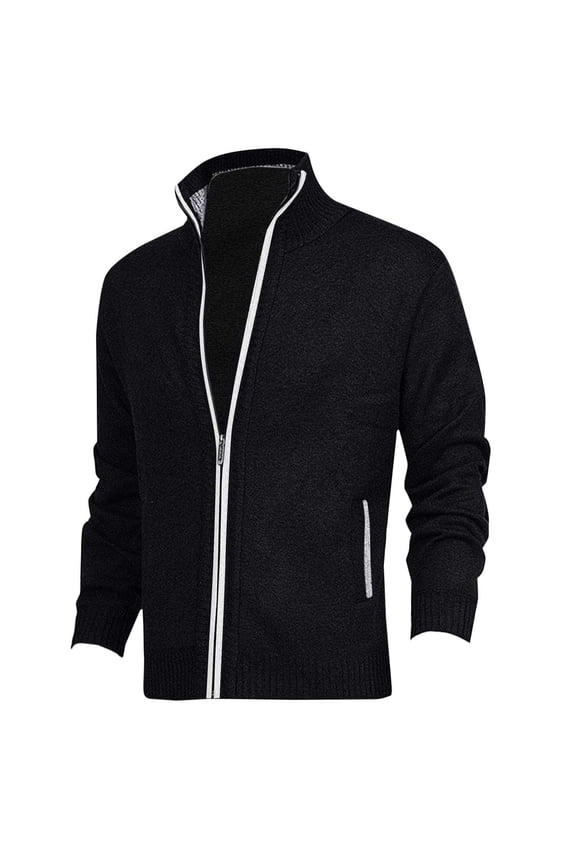 Men's Casual Long Sleeve Hoodless Jacket Quality Material Comfortable Fashion Outdoor Daily Wear Lightweight Stylish Outwear Black S