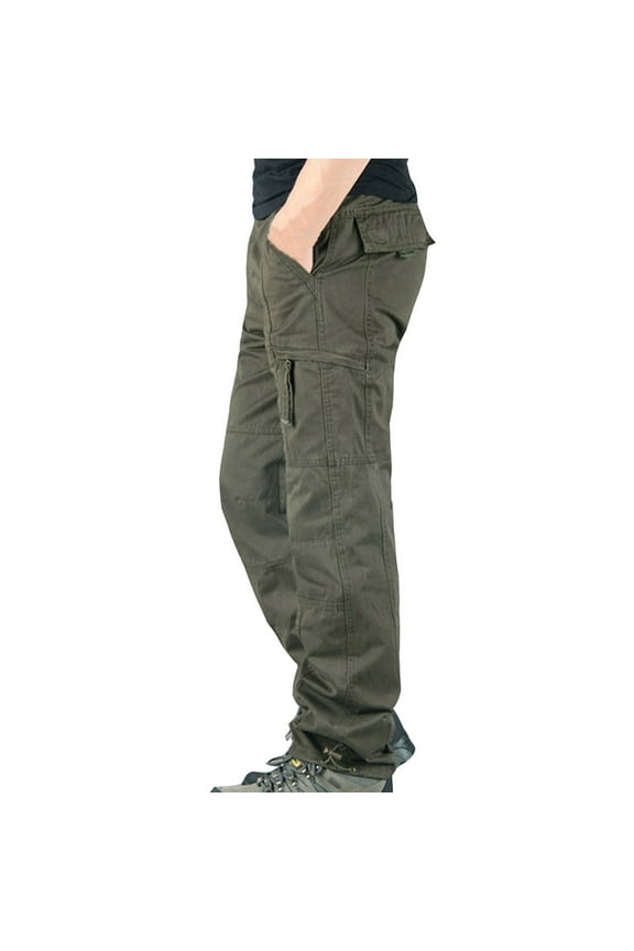 Men's Casual Ripstop Cargo Pants Relaxed Fit Sport Jogger Sweatpants Elastic Multi-Pocket Work Trousers Army Green XXL
