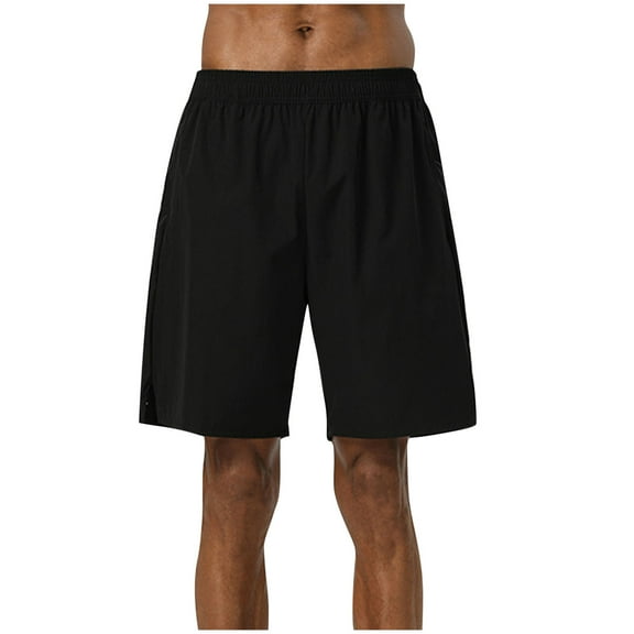 YLSDY Men's Casual Solid Drawstring Elastic Shorts Summer Fashion Zipper Pocket Pants Comfy Light Ventilate Sport Shorts Black XL