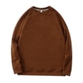 thumbnail image 1 of YLSDY Men's Casual Sweatshirts Round Neck Long Sleeve Workout Running Active Pullover Tops Trendy Casual Solid Color Shirt Coffee XXL, 1 of 8