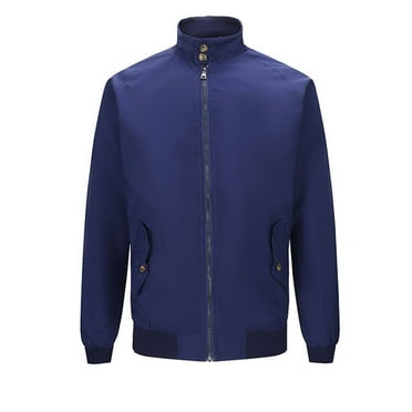 YLSDY Men's Clearance Bomber Jacket Lightweight Windbreaker Zip Up Stand Collar Outdoor Coat Blue XL