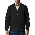 thumbnail image 1 of YLSDY Men's Cable Knit Cardigan V-Neck Button Down Long Sleeve Sweater Black L, 1 of 9