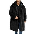 thumbnail image 1 of YLSDY Men's Faux Fur Coat Hooded Long Sleeve Winter Warm Overcoat Outerwear Jacket Cozy Oversized Faux Fur Hooded Jacket Black S, 1 of 8