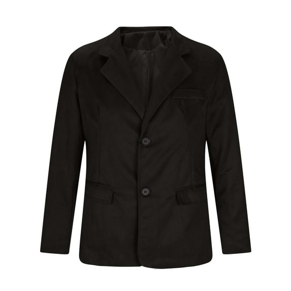 YLSDY Men's Clearance Suede Blazer Button Up Jacket Slim Fit Solid Color Coat Outerwear Black XXL