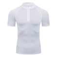 thumbnail image 1 of YLSDY Men's Compression 1/4 Zipper T Shirts 2026 Spring Summer Short Sleeve Quick Dry Shirts Quarter-Zip Work Short Sleeve Tops White M, 1 of 8