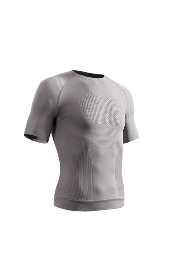 Men's Compression T-Shirt Muscle Support Breathable Athletic Workout Top Gray M
