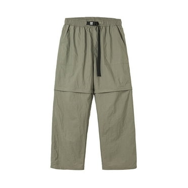 YLSDY Men's Convertible Cargo Pants Quick Dry Water Resistant Zip Off Lightweight Outdoor Travel Summer Shorts Army Green S