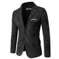 thumbnail image 1 of YLSDY Men's Corduroy Blazer Slim Fit Business Suit Jacket One Button Sport Coats with Flap Pockets Black M, 1 of 4
