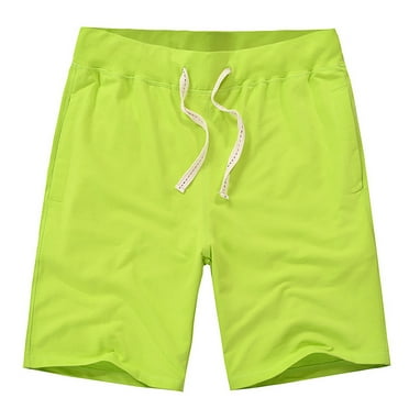YLSDY Men's Cotton Shorts Solid Color Middle Pants Summer Beach Elastic Waist Shorts Trunks with Drawstring Oversized Lightweight Lounge Drawstring Shorts Army Green S