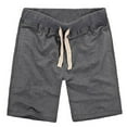 thumbnail image 1 of YLSDY Men's Cotton Shorts Solid Color Middle Pants Summer Beach Elastic Waist Shorts Trunks with Drawstring Oversized Lightweight Lounge Drawstring Shorts Dark Gray M, 1 of 5