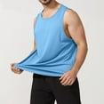 thumbnail image 1 of YLSDY Men's Crewneck Loose Fit Tank Tops Workout Gym Fitness T Shirts Summer Sleeveless Muscle Quick Dry Tees Sky Blue L, 1 of 8