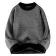 thumbnail image 1 of YLSDY Men's Crewneck Sweaters Patchwork Baggy Loose Fit Casual Sweaters Fashion Fall Winter Sweater Pullovers Black L, 1 of 4