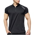 thumbnail image 1 of YLSDY Men's Cycling Jerseys Moisture Wicking Short Sleeve Quarter Zip Quick Dry Bike Shirts Short Sleeve Running Tops Black M, 1 of 4