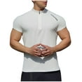 thumbnail image 1 of YLSDY Men's Cycling Jerseys Moisture Wicking Short Sleeve Quarter Zip Quick Dry Bike Shirts Short Sleeve Running Tops White XXL, 1 of 5