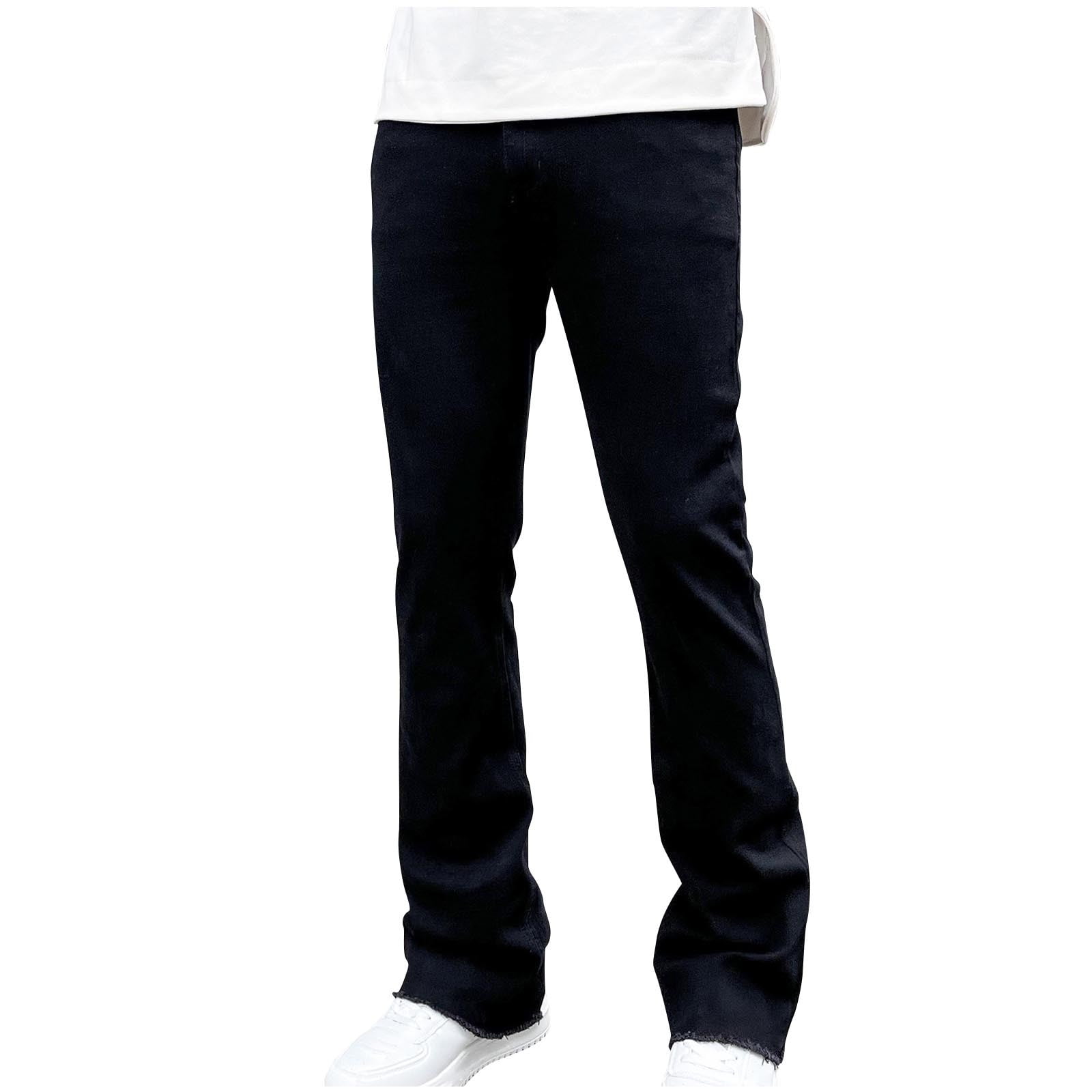 YLSDY Men's Denim Flare Jeans Wide Leg Stretch Pants Vintage Slim Fit ...
