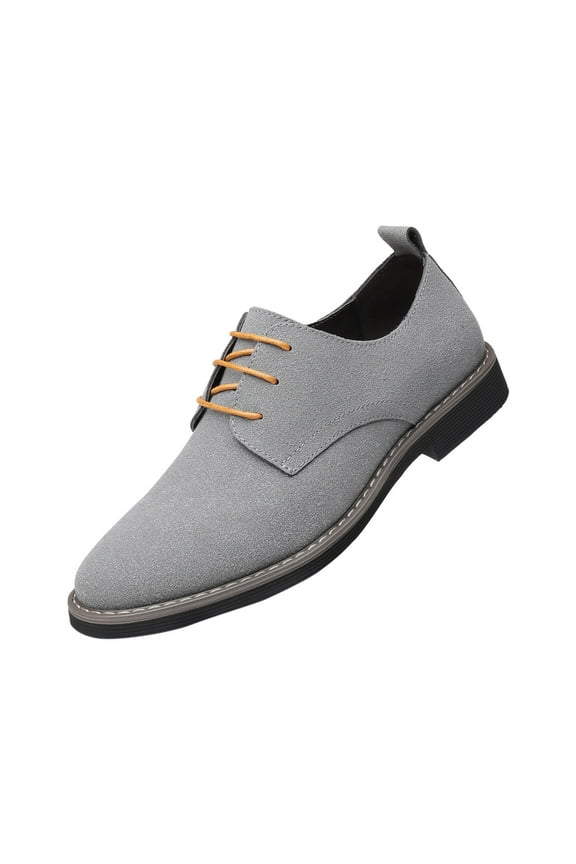 Men's Derby Shoes Cap Toe Oxford Shoes Lace-Up Oxfords Suede Formal Shoes Business Party Shoes Gray 11