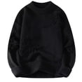 thumbnail image 1 of YLSDY Men's Distressed Knit Sweater Long Sleeve Pullover Loose Fit Soft Comfy Turtleneck Sweater Top Black M, 1 of 3