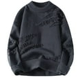 thumbnail image 1 of YLSDY Men's Distressed Knit Sweater Long Sleeve Pullover Loose Fit Soft Comfy Turtleneck Sweater Top Gray XL, 1 of 3