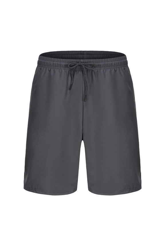 Men's Drawstring Shorts Summer Beach Big and Tall Quick Dry Swim Basketball Running Shorts with Zipper Pockets Gray XL