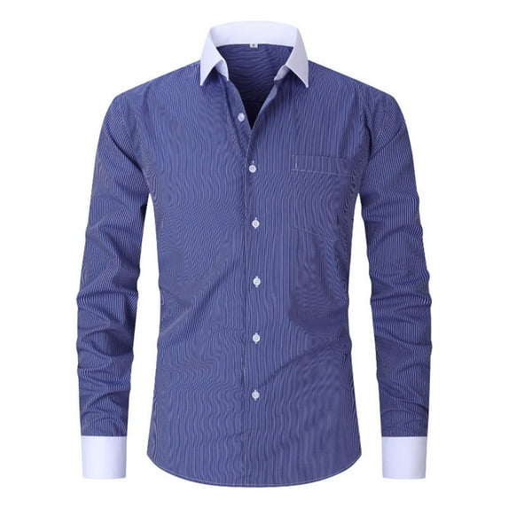 YLSDY Men's Dress Shirts Long Sleeve Summer Button Down Shirts Loose Fit Comfy Casual Tees Lightweight Stylish Tops 2025 Blue S