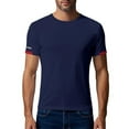 thumbnail image 1 of YLSDY Men's Quick Dry T Shirts Athletic Running Gym Sleeved Round Neck Solid Golf Daily Casual Stylish Collared Shirts 2025 Navy M, 1 of 8