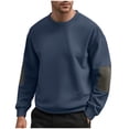 thumbnail image 1 of YLSDY Men's Fall Color Block Elbow Patches Sweatshirt Crewneck Fall Fashion Long Sleeve Casual Pullover Tops Dark Gray XXXXL, 1 of 5