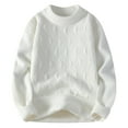 thumbnail image 1 of YLSDY Men's Fashion Knit Pullover Sweater Solid Color Mock Neck Full Sleeve Loose Fit Slim Fit Casual Sweater White XL, 1 of 6