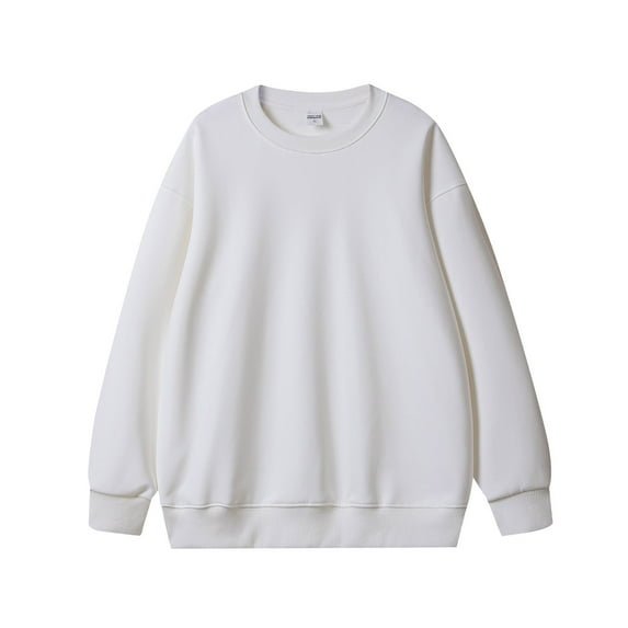 YLSDY Men's Fleece Crewneck Sweatshirt Long Sleeve Solid Color Winter Warm Thick Loose fit Soft Basic Pullover Sweatshirt Gray XXL