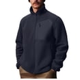 thumbnail image 1 of YLSDY Men's Fleece Full Zip Up Sweatshirt Windproof Soft Shell Camo Hunting Jacket Heavy Mock Neck Jackets with Zip Pocket Dark Blue XXXXL, 1 of 5