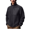 thumbnail image 1 of YLSDY Men's Fleece Full Zip Up Sweatshirt Windproof Soft Shell Camo Hunting Jacket Heavy Mock Neck Jackets with Zip Pocket Gray XL, 1 of 5