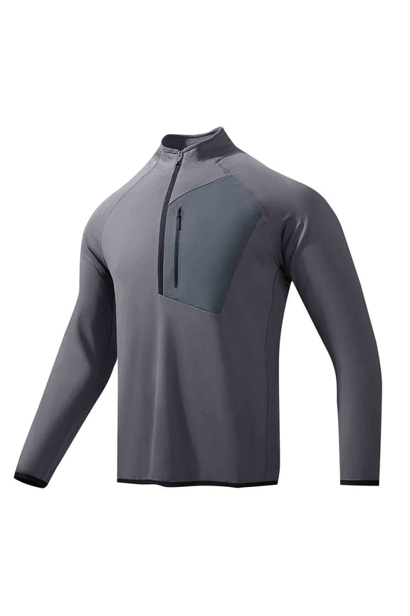 Men's Fleece Jacket Zip Up Long Sleeve Winter Coat Lightweight Comfy Casual Jackets Outdoor Hiking with Pocket Dark Gray M