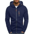 thumbnail image 1 of YLSDY Men's Full Zip Up Hoodie Jacket with Zipper Pockets Sweatshirt Long Sleeve Hooded Coat Outwear Navy L, 1 of 9
