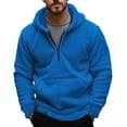 thumbnail image 1 of YLSDY Men's Fuzzy Sherpa Hoodies Quarter Zip Pullover Sweatshirts Long Sleeve Sport Winter Warm Hooded Outwear with Pocket Blue L, 1 of 6