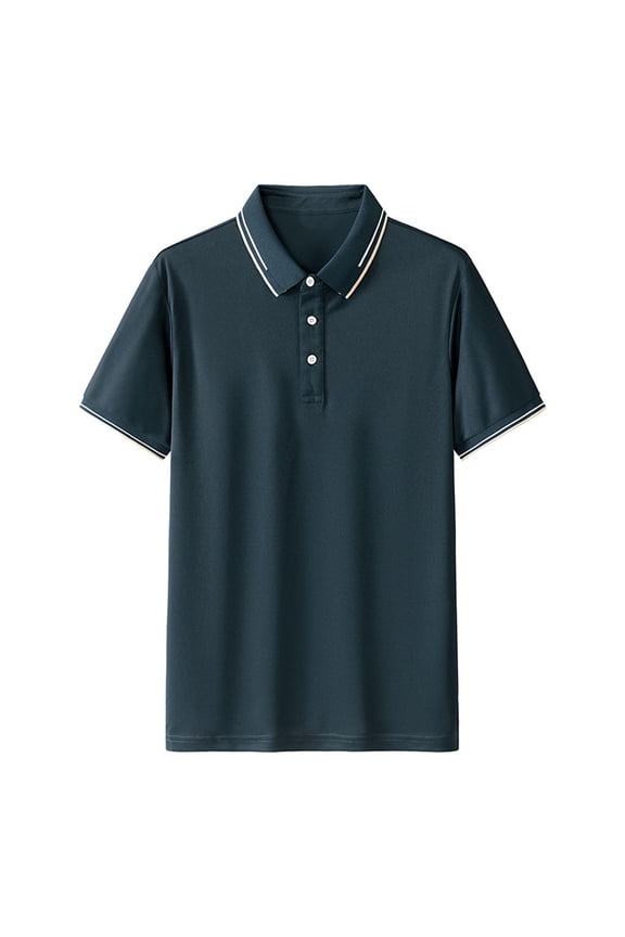 Men's Golf Button Collared Shirt Short Sleeve Button Up Collared Summer Casual Button Collared Shirts 2025 Trendy Breathable Business Tee Top Army Green XXL