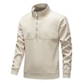 thumbnail image 1 of YLSDY Men's Golf Sweatshirts, Long Sleeve Quarter Zip Casual Athletic Workout Running Jersey Sweatshirt Pullovers Khaki XXL, 1 of 7