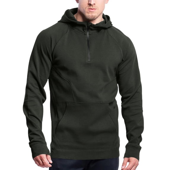 YLSDY Men's Half Zip Hoodie Sweatshirt Long Sleeve Pullover Workout Athletic Fleece Tops Gray M