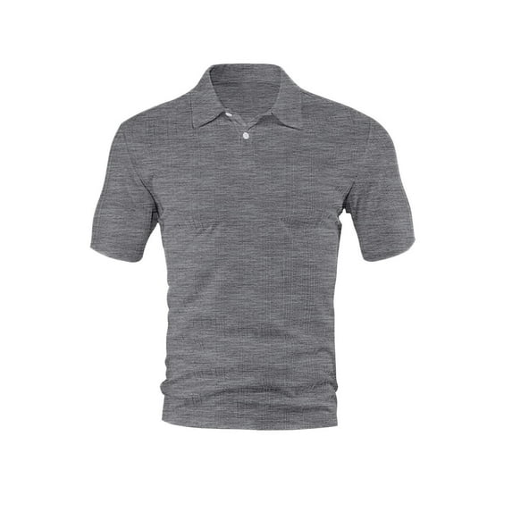 YLSDY Men's Henley Shirt Short Sleeve Stand Collar Shirts Casual Summer Beach Solid Color Small Square Lapel T-Shirts Gray L