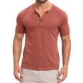 thumbnail image 1 of YLSDY Men's Henley Shirts Slim Fit Muscle T Shirt Workout Gym Athletic Tees Retro Style Outdoor Shirts Comfy Casual Tops Pink XXL, 1 of 6