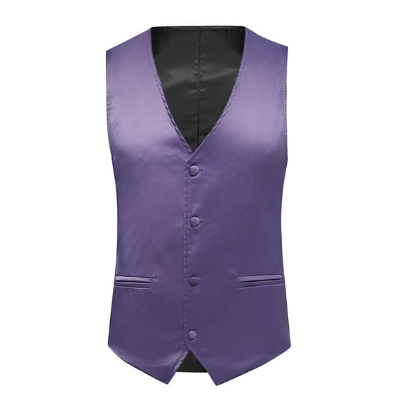 YLSDY Men's Herringbone Tweed Vest British Wedding Premium Wool Blend Suit Vest Business Formal Dress Vests Waistcoat Stage Costume Vest Tops Blouse Purple 8