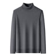 thumbnail image 1 of YLSDY Men's High Neck Mink Fleece Sweater Loose Knitted Sweaters Pullover Keep Warm Soft Business Jumper Top Gray XL, 1 of 6