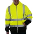 thumbnail image 1 of YLSDY Men's High Visibility Reflective Safety Sweatshirt Workwear Full Zip Hooded Jumper Coat with Pockets Green XXXXL, 1 of 6