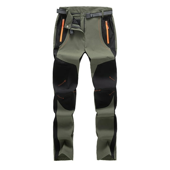 YLSDY Men's Hiking Cargo Pants Quick-Dry Outdoor Water Resistant Lightweight Mountain Breathable Zipper Pocket Work Pants Army Green XXXXL