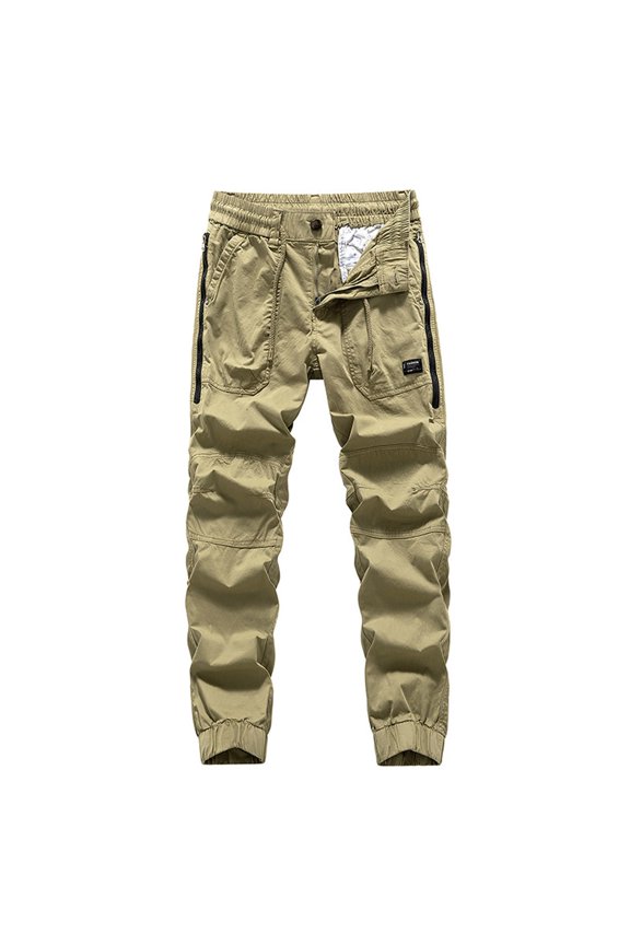 Men's Hiking Cargo Pants with Multi-Pocket Ripstop Outdoor Tactical Pants Work Performance Camping Mountain Trousers Khaki S