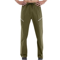 YLSDY Men's Hiking Pants Running Pants Quick Dry Lightweight Water Resistant Elastic Waist Cargo Pants for All Seasons Army Green 8