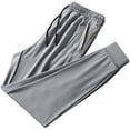 thumbnail image 1 of YLSDY Men's Hollow Out Silk Pants Mesh Breathable Casual Thin Pant Loose Elastic Beam Feet Pants Sports Fitness Trousers Gray XXL, 1 of 4